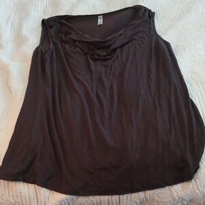 Sleeveless dark grey 🩶 draped 🧣 neck blouse